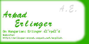 arpad erlinger business card